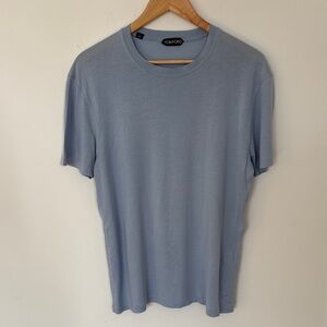 Tom Ford Maglietta T-Shirt Light Blue Short Sleeve Tee